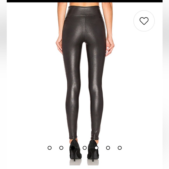 Spanx Faux Leather Shiny Leggings Black M - Picture 4 of 14